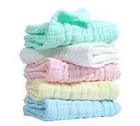5Pcs Cotton Facial Towels Soft Breathable Newborn Washcloths Durable Reusable Face Towels for Gentle Cleansing Lightweight Convenient Safe for Health