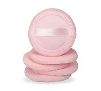 5Pcs Cotton Powder Puff Body Makeup Tool for Loose Soft Delicate with Adsorption Comfortable Size Artificial Ribbon Back Multi-functional Dry Wet Use Perfect Flawless