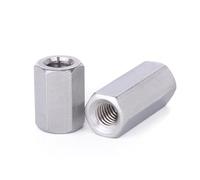5pcs Coupling Nut M6 304 Stainless Steel Long Hex Nut Connection Thread Nut M6x10/15/20/25/30mm(M6x12)