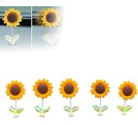 5Pcs Cozy Hoome Cozy Home Sunflower,Sunnyvibe Ornaments Sunflower for Car,Car Accessories,Creative Car Rocking Ornament,Sunflower Car Dashboard Decorations for Mother's Day Home Decor Accents