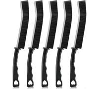 5Pcs Crevice Cleaning Brush, Multifunctional Crevice Gap Groove Cleaning Brush Tools with Hard Bristle, Small Spaces Scrub Brushes for Narrow Corners in Home Window Kitchen Tile Bathroom (Black)