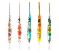 5Pcs Crochet Hooks 3.0mm-6.0mm Aluminium Crochet Needles with Flowers Handle Ergonomic Knitting Hooks for Comfortable Crocheting