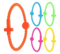 5pcs Cross Silicone Bracelet Colorful Rubber Wristband for Sports Fans | Lightweight Secure Fit, Minimalist Style for Parties and Faith Gatherings, Vibrant Colors, Women and Gifts