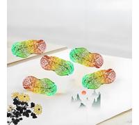 5Pcs Crystal Glass Carved Peanut Ornaments,Autumn Harvest Christmas Decor,Colorful 3D Nut Figurines Table Centerpiece Gift