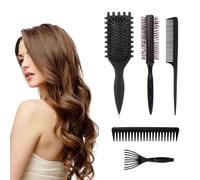 5Pcs Curl Brush Set, Curl Defining Brush for Curly and Wavy Hair, Detangling and Frizz Control, Daily Styling and Heat Tool Use, Ergonomic Design