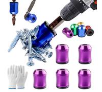 5Pcs Curltub Strong Magnetic Screw Ring, Curltub The Quantum Grip Ultra-Strong Magnetic Screw Ring Set, 1/4 Inch/ 6.35 mm Universal Magnetic Screw Ring Head for Hex & Power Bits (5Pcs/F)