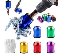 5Pcs Curltub Strong Magnetic Screw Ring, Curltub The Quantum Grip Ultra-Strong Magnetic Screw Ring Set, 1/4 Inch/ 6.35 mm Universal Magnetic Screw Ring Head for Hex & Power Bits (5Pcs/A)