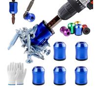 5Pcs Curltub Strong Magnetic Screw Ring, Curltub The Quantum Grip Ultra-Strong Magnetic Screw Ring Set, 1/4 Inch/ 6.35 mm Universal Magnetic Screw Ring Head for Hex & Power Bits (5Pcs/B)