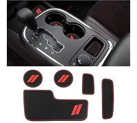 5pcs Custom Fit Cup Holder Insert & Center Console Liner Trim Mats for for 2014+ Dodge Durango Non Slip Storage Bin Mat Trim