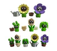 5PCS Cute 3D Printed Plant Pot Decor, Detachable DIY Planter Accessories, 3D Printed Plant Pot Toy, Perfect for Office, Desk, and Garden Decoration