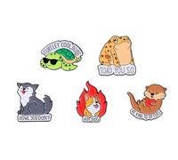 5Pcs Cute Animal Brooches Pin Toad Otters Turtle Wolf Dog Lapel Pin Cute Cartoon Animal Lapel Brooch Pin for Women Party Jewelry Gift Hat Bag