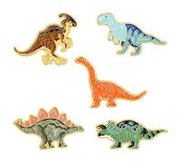 5Pcs Cute Dinosaur Enamel Pins Colorful Animal Brooch Badge Cartoon Different Themes Dinosaur Lapel Pin Alloy Brooch Badge Pin for Clothing Bags Accessory