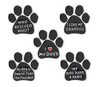 5Pcs Cute Dog Paw Enamel Pins Cartoon Black Pet Claw Brooch for Women Men Shirts Lapel Pin I love My Dogs WHO RESCUED Badges Jewelry