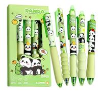 5PCS Cute Panda Gel Pens,Erasable Ballpoint Pen Set,Erasable Pen,Era/sable Ballpoint Pen Set,Cute P/en with Eraser,C/ute Stationery,High Applicability,Handwriting Smooth,Cartoon Gel P/en(Blue Ink)