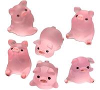 5Pcs Cute Pink Piggy Figures Car Dashboard Ornament Pig Figurine Ornament Resin Cute Pig Desktop Figurine Decoration DIY Crafts for Auto Home Office Desk Collectible Dolls