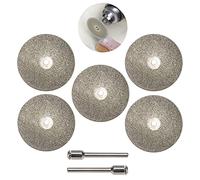 5Pcs Cutting Wheels Cutting Discs 35mm for Tungsten Electrode Sharpener Tig Welding Full Sand Diamond Wheels Compatible with Dremel Rotary Tools w/ 2x 35mm CNC Connecting Rods