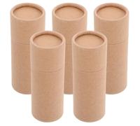 5pcs Cylinder Paper Tube Box for 100ml 3.5oz Perfume Bottle | Upper and Lower Lids, Beige Paperboard, Smooth Opening, Reliable Sealing for Transit and Dresser Use
