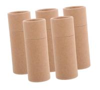 5pcs Cylinder Tube Packaging Box 100ml 3.5oz Paper Gift Box with Lids | Beige Finish, Embossed Texture, Gold Foil Detail, for Transit and Dresser