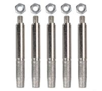 5pcs Cylindrical Burr Grinder Bits for Electric Chainsaw Sharpening, 4mm 5mm 6mm Emery Grinding Heads Attachment Kit, Silver(5PCS 6mm)