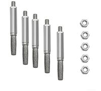 5pcs Cylindrical Burr Grinder Bits for Electric Chainsaw Sharpening, 4mm 5mm 6mm Emery Grinding Heads Attachment Kit, Silver(5PCS 5mm)