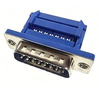 5pcs D-SUB IDC Connector 9 15 25 37 Pin Male Female Shielding Cover Adapter For Flat Cable DB9 DB15 DB25 DB37 9P 15P 25P 37P(DB15 Male)