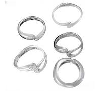 5PCS Dainty 14k Gold Plated Big Stackable Bangles Set，Chunky Gold Bangle Bracelets for Women, Trendy Cuff Bracelet Stack Fashion Jewelry Gift for Mom, M, Alloy, Created Diamond