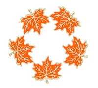 5pcs Dainty Maple Leaf Brooches Pins for Women Girls Gold Plated Fashion Orange Enamel Autumn Fall Party Brooch Lapel Pin Cute Dress Accessories Halloween Thanksgiving Jewelry Gifts Souvenirs