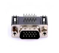 5PCS DB15 DR15 3Rows Parallel Port 15 Pin D Sub Female Male Way PCB 90 Degree Connector Socket Plug VGA Adapter(Male)