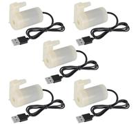 5PCS DC 3V 5V Micro Submersible Motor Pump Silent Portable Submersible Water Pump USB for Fish Tank Fountain Aquarium Garden（white vertucal ）