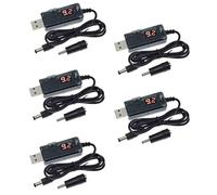 5pcs DC 5V to 9V 12V USB to DC USB Boost Converter Cable Power Supply Adapter 5.5 x 2.1 mm 3.5 x 1.35 mm