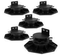 5PCS Decking Support Decking Pedestal Riser Bearing Support 30-60mm Height Adjustable Deck Column Base Bracket Pp Floor Lift Base Sturdy Flooring Joist Supports Decking Feet for Furniture DIY Project