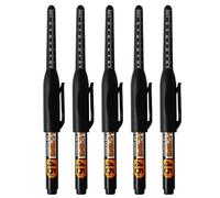 5Pcs Deep Hole Marker Oil Marker Pen for Carpenters | 45mm long slim nib 72h anti-dry waterproof ink 2 colour options Multi-scene construction useShock-resistant sturdy plastic