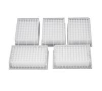 5PCS Deep Well Storage Plate, Laboratory 96 Round Well Plate, PP Plastic 32mm Height with U Shape Bottom, for HTS and Automated Pipetting Systems, Durable and Abrasion