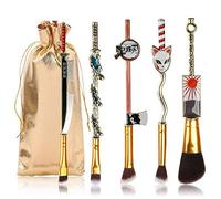 5PCS Demon Makeup Brushes Set, Anime Peripheral Makeup Brush Set with Storage Bag