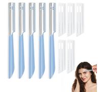 5PCS Dermaplaning Tool, Dermaplaning Blades for Face Professional, Blue Eyebrow Razors Dermaplane Face Shavers for Daily Eyebrows and Peach Fuzz