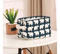 5Pcs Desktop Canvas Storage Basket, With Chic And Minimalistic Look, For Home, Office, Living Room, 7.9 * 5.1 * 6.3inches(The bear)