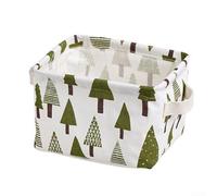 5Pcs Desktop Canvas Storage Basket, With Chic And Minimalistic Look, For Home, Office, Living Room, 7.9 * 5.1 * 6.3inches(The Triangle Tree)