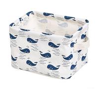5Pcs Desktop Canvas Storage Basket, With Chic And Minimalistic Look, For Home, Office, Living Room, 7.9 * 5.1 * 6.3inches(Whales)