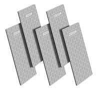 5PCS Diamond Sharpening Stones: Honeycomb Sharpening Plate Single Side Diamond Whetstone with Non-Slip Pad for Knives Scissors Chisels - 200/400/600/1000/2000 Grit