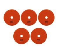 5Pcs Diamond Wet Polishing Pads Kit Soft Grinding Disc Marble Granite Ceramics for Professional Workers (4-inch White Background Water-Grinding disc (300)