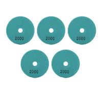 5Pcs Diamond Wet Polishing Pads Kit Soft Grinding Disc Marble Granite Ceramics for Professional Workers (4-inch White Background Water-Grinding disc (2000)
