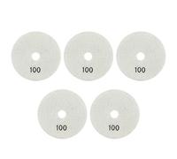 5Pcs Diamond Wet Polishing Pads Kit Soft Grinding Disc Marble Granite Ceramics for Professional Workers (4-inch White Background Water-Grinding disc (100)