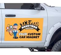 5PCS Die Cut Custom Car Magnet Sign,Personalized Logo for Your Car Van Truck | Advertise Your Business Vehicle Magnetic,Choose Your Text Logo (12x 35cm)