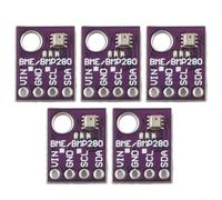 5Pcs Digital Temperature and Humidity Sensor Modules with Atmospheric Pressure Detection, Board 13x10mm for BME280 Compatible Projects, I2C and SPI Interface for Industrial Environmental Monitoring
