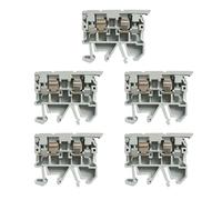 5Pcs DIN Rail Mount Terminal Blocks Fuse Holder Crimping Connector Screw Fixed Electrical Terminals for Electronic Circuits