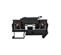 5Pcs Din Rail Terminal Blocks PT4-HESI Black Connector Push In Spring Fuse Terminal Block Connector Screwless Fuse Holder(5Pcs Black,Without fuse)