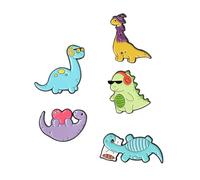 5pcs Dinosaur Brooch Alloy Creative Lovely Cartoon Pins