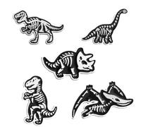 5Pcs Dinosaurs Brooches Cute Cartoon Dinosaur Fossil Lapel Brooch Funny Enamel Pterosaur Triceratops Rex Badge Brooches Pin for Women Jewelry Bag Hat, Zinc, no gemstone