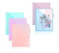 5Pcs Discbound Dividers with Pocket, 9.5 × 8.1in Multi-Color Discbound Notebook Divider 11 Disc Bound Happy Planner Inserts Pocket, for Office Home