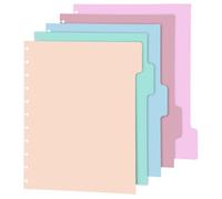 5pcs Discbound Notebook Divider, 11x9in Colorful Plastic Index File Dividers A4 Plastic Discbound Planner Inserts Disc Bound Planner Binder Pocket Inserts for Binder Folder Office Accessories